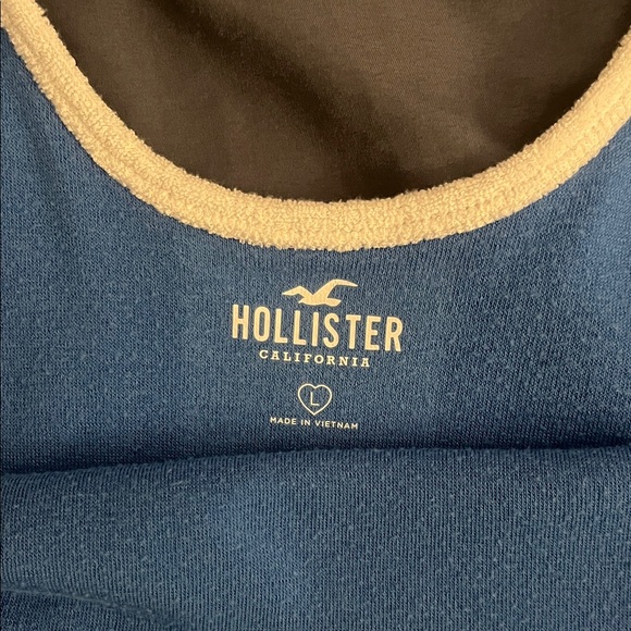 Hollister Blue Terry Tank Top with Cream Trim - Women - Picture 2 of 3